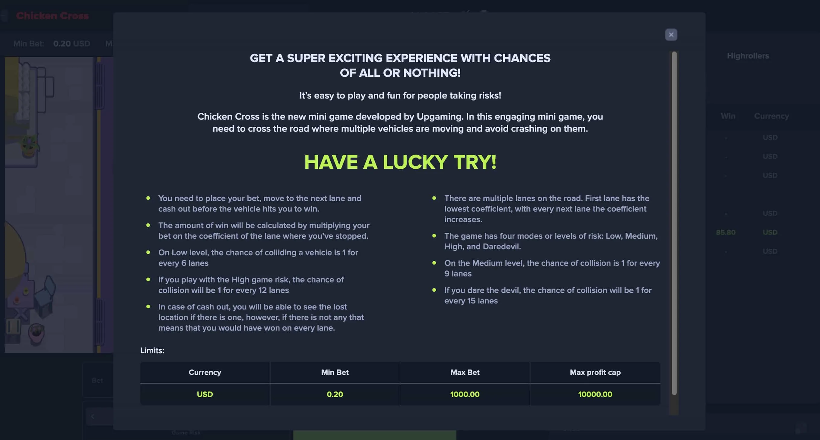 Testowa Wersja Chicken Cross od Upgaming Testowa Wersja Chicken Cross od Upgaming